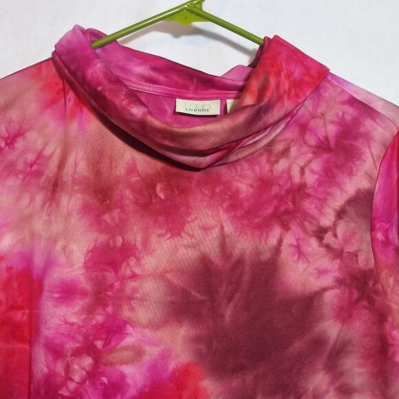 LOGO Lounge by Lori Goldstein Silky French Terry Cowl Neck Top Rosette Size XS - Picture 2 of 11